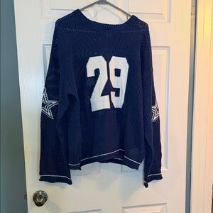 Dallas Navy Knit Sweater with Number 29